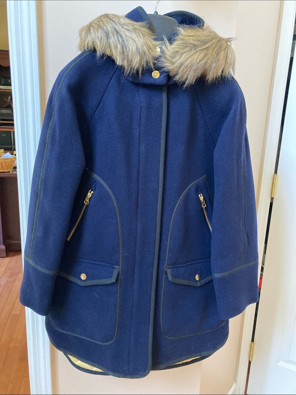 NWT J.Crew Summit Parka in Italian Stadium-Cloth Wool Nello Gori 00 Petite